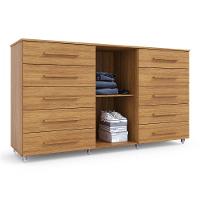 Cômoda Imperial Batrol 1 Porta 10 Gavetas Com Rodízio Freijó Freijó - 8