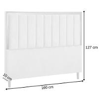 Cabeceira Estofada Queen Paris Couro Cinza 160 Cm - 5