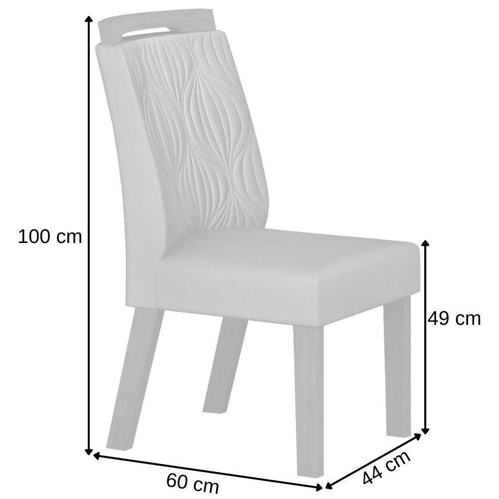 Conjunto 2 Cadeiras De Jantar Ilhéus Linho Chumbo Pés Em Madeira Leifer Móveis - 2