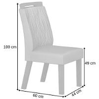 Conjunto 2 Cadeiras De Jantar Ilhéus Linho Chumbo Pés Em Madeira Leifer Móveis - 2