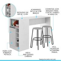 Bancada Ilha Multiuso Gourmet 0535br 136x92cm Menu Móveis Branco - 3
