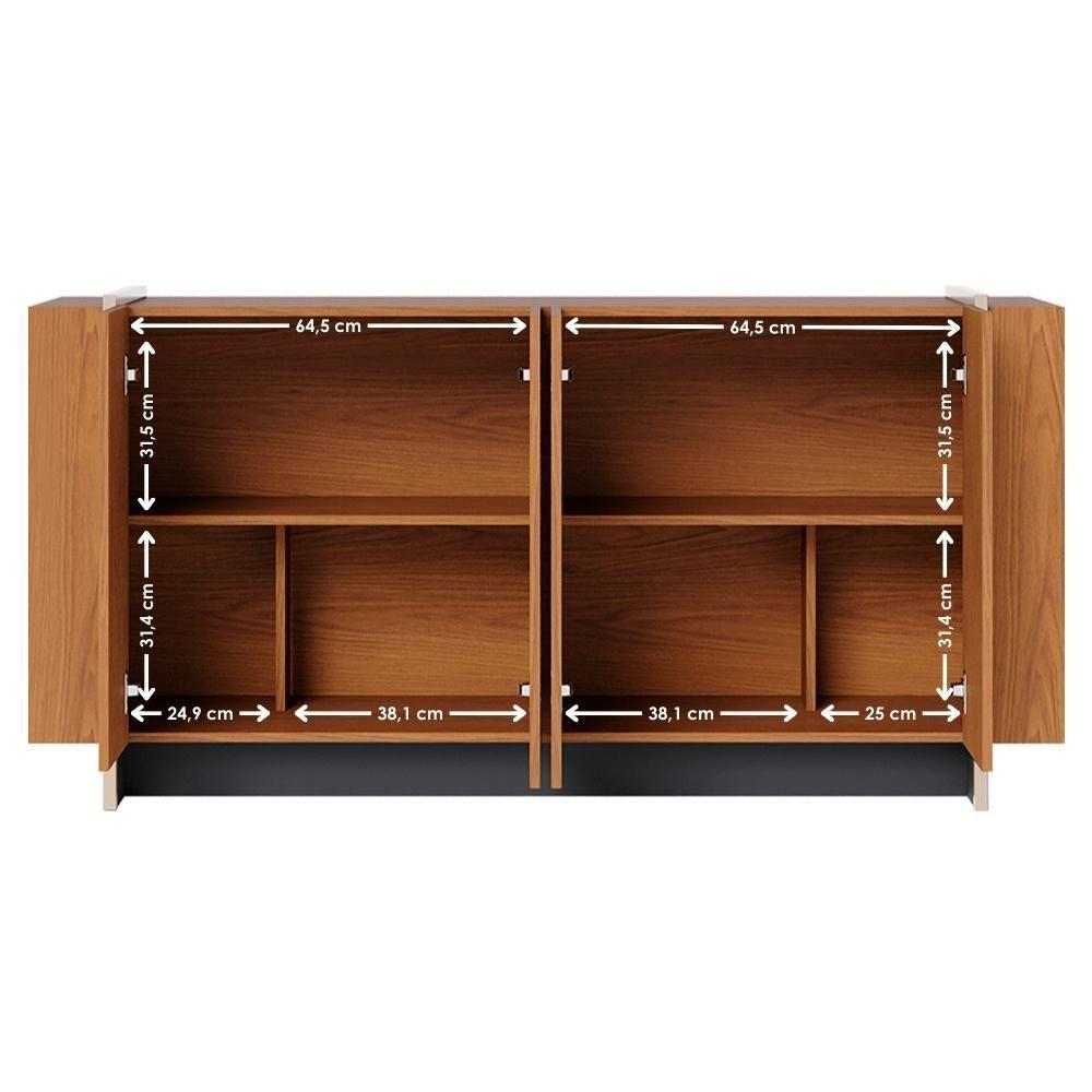 Balcao Buffet 160 Cm Copacabana Dourado Freijo Colibri - 5