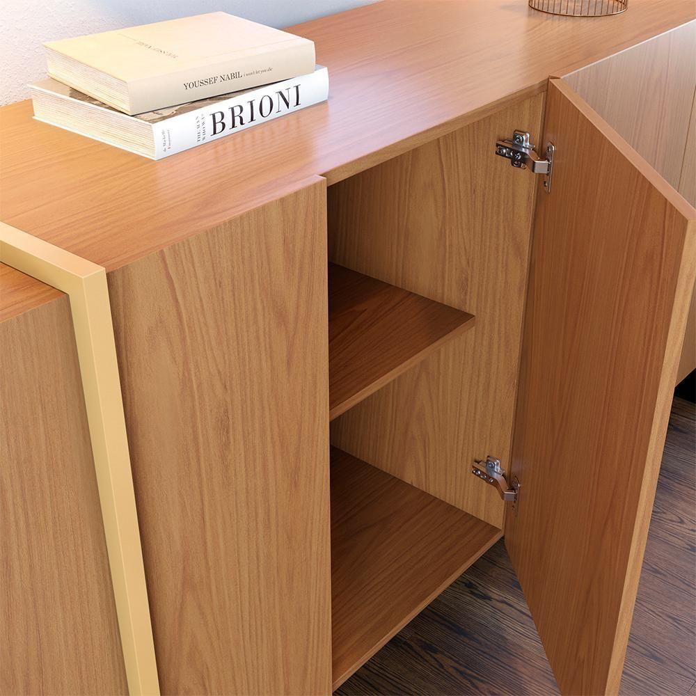 Balcao Buffet 160 Cm Copacabana Dourado Freijo Colibri - 8