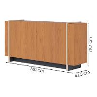 Balcao Buffet 160 Cm Copacabana Dourado Freijo Colibri - 3
