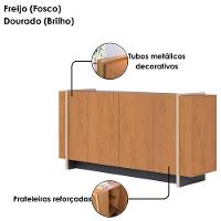 Balcao Buffet 160 Cm Copacabana Dourado Freijo Colibri - 6