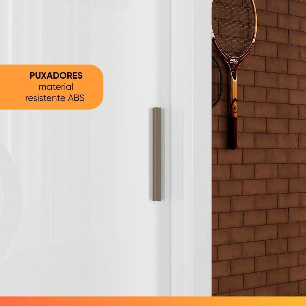 Guarda Roupas Solteiro Com Espelho 2 Portas De Correr 2 Gavetas Bélgica Andirá Branco - 6