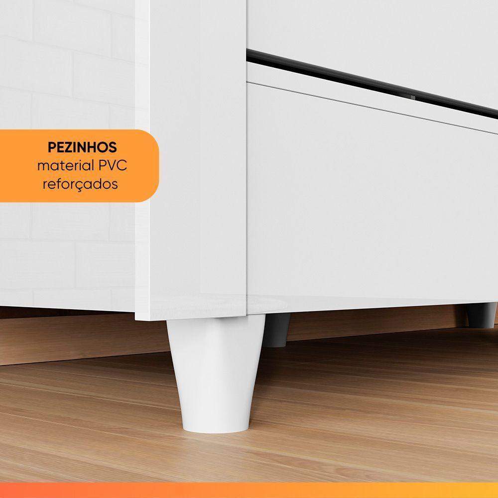 Guarda Roupas Solteiro Com Espelho 2 Portas De Correr 2 Gavetas Bélgica Andirá Branco - 8