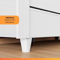 Guarda Roupas Solteiro Com Espelho 2 Portas De Correr 2 Gavetas Bélgica Andirá Branco - 8