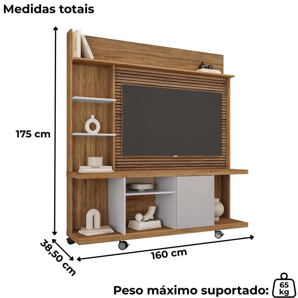 Estante Home Tv 47 Pol 160 Cm Taurus Cinamomo Off White Bechara - 3