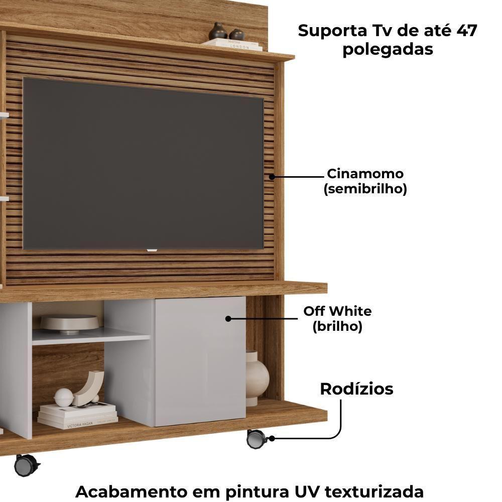 Estante Home Tv 47 Pol 160 Cm Taurus Cinamomo Off White Bechara - 5