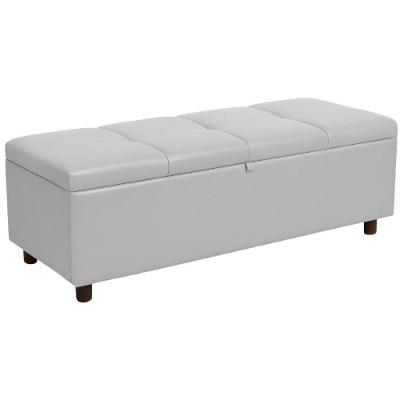 Baú Recamier Espanha Couro Cinza 160 Cm