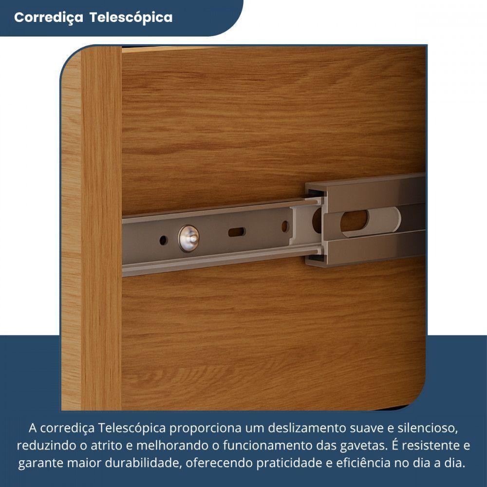 Armário De Cozinha Batrol Superiore 5 Portas 3 Gavetas Freijo Com Off White - 7