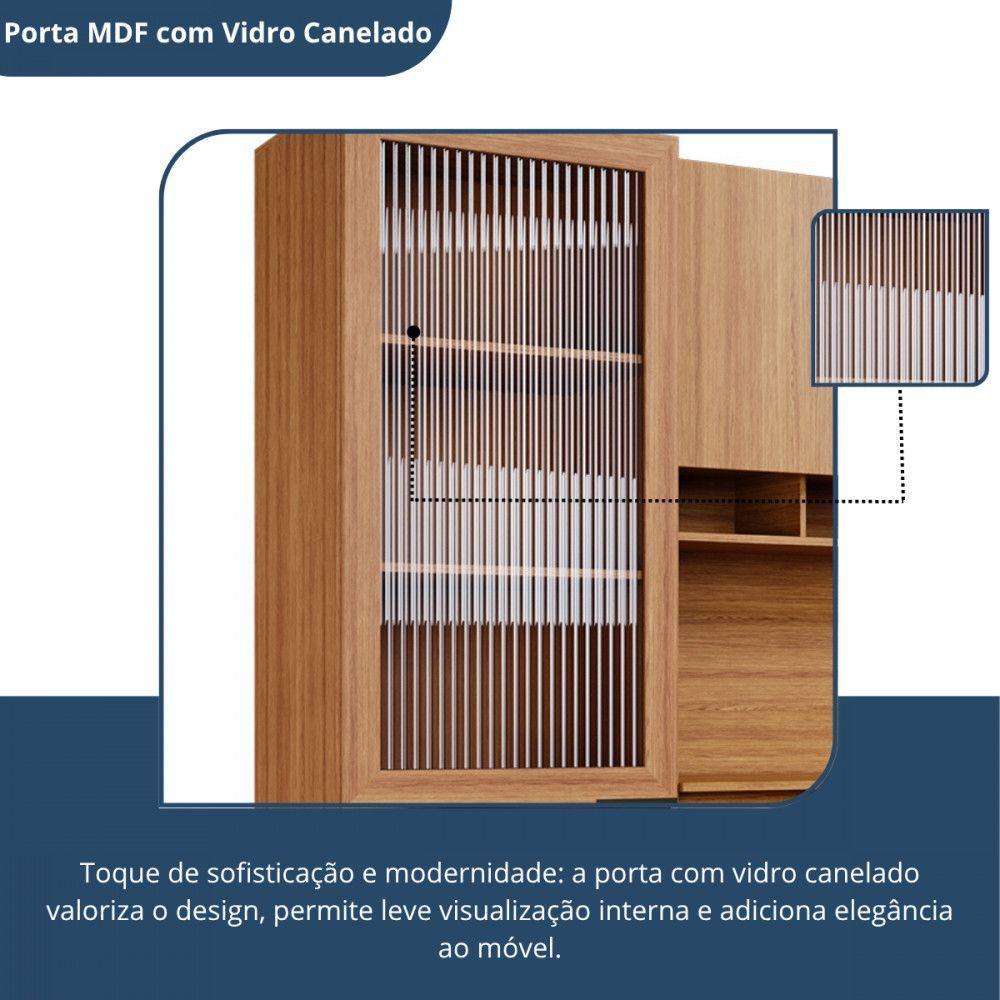 Armário De Cozinha Batrol Superiore 5 Portas 3 Gavetas Freijo Com Off White - 8