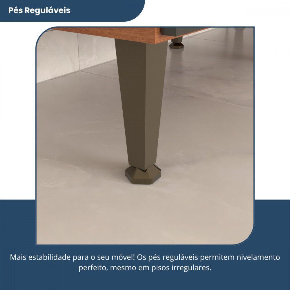 Armário De Cozinha Batrol Superiore 5 Portas 3 Gavetas Freijo Com Off White - 9