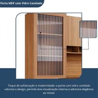 Armário De Cozinha Batrol Superiore 5 Portas 3 Gavetas Freijo Com Off White - 8