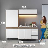 Armário Cozinha Modulada Sabrina 200x202cm 3 Pçs Menu Móveis Branco - 2