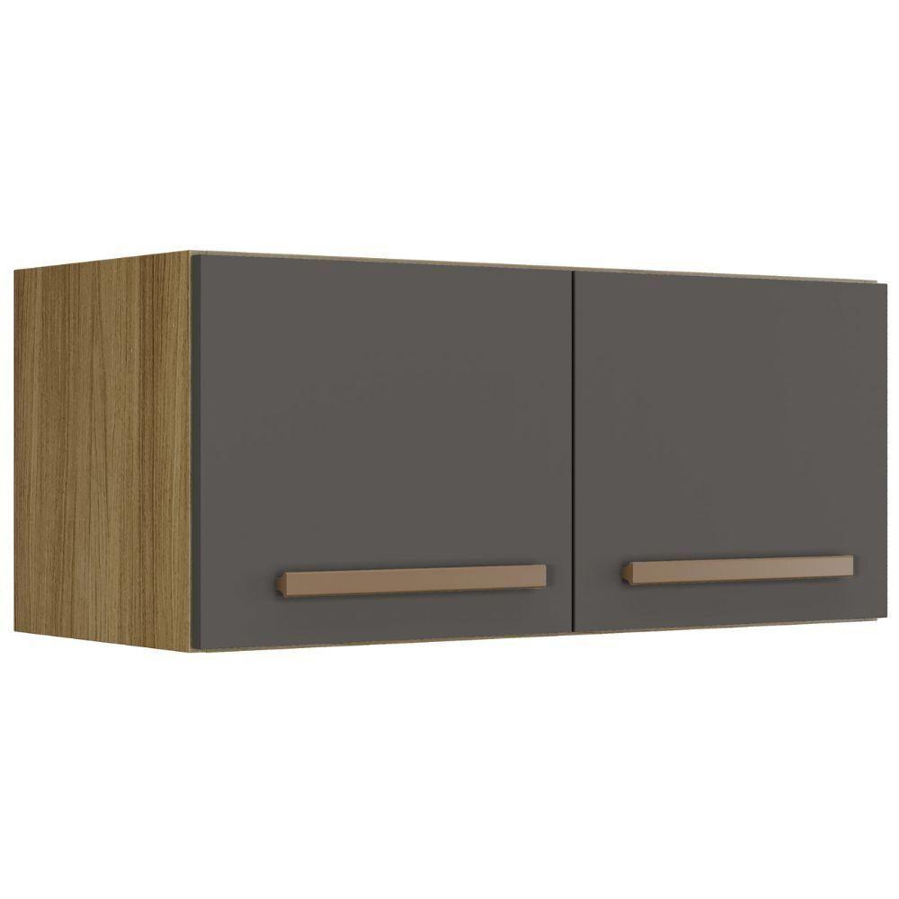 Armário Aéreo Turqueza 2 Portas Cinamomo Grafite Arte Móveis - 1