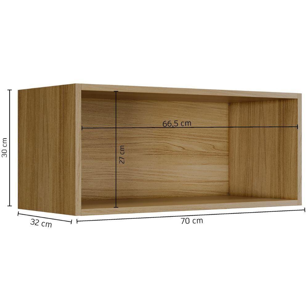 Armário Aéreo Turqueza 2 Portas Cinamomo Grafite Arte Móveis - 3