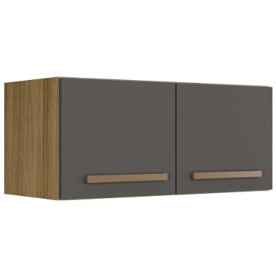 Armário Aéreo Turqueza 2 Portas Cinamomo Grafite Arte Móveis