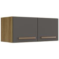 Armário Aéreo Turqueza 2 Portas Cinamomo Grafite Arte Móveis - 1