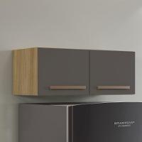 Armário Aéreo Turqueza 2 Portas Cinamomo Grafite Arte Móveis - 2