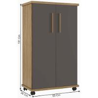 Armário Multiuso Berlim Cinamomo Grafite Arte Móveis - 3