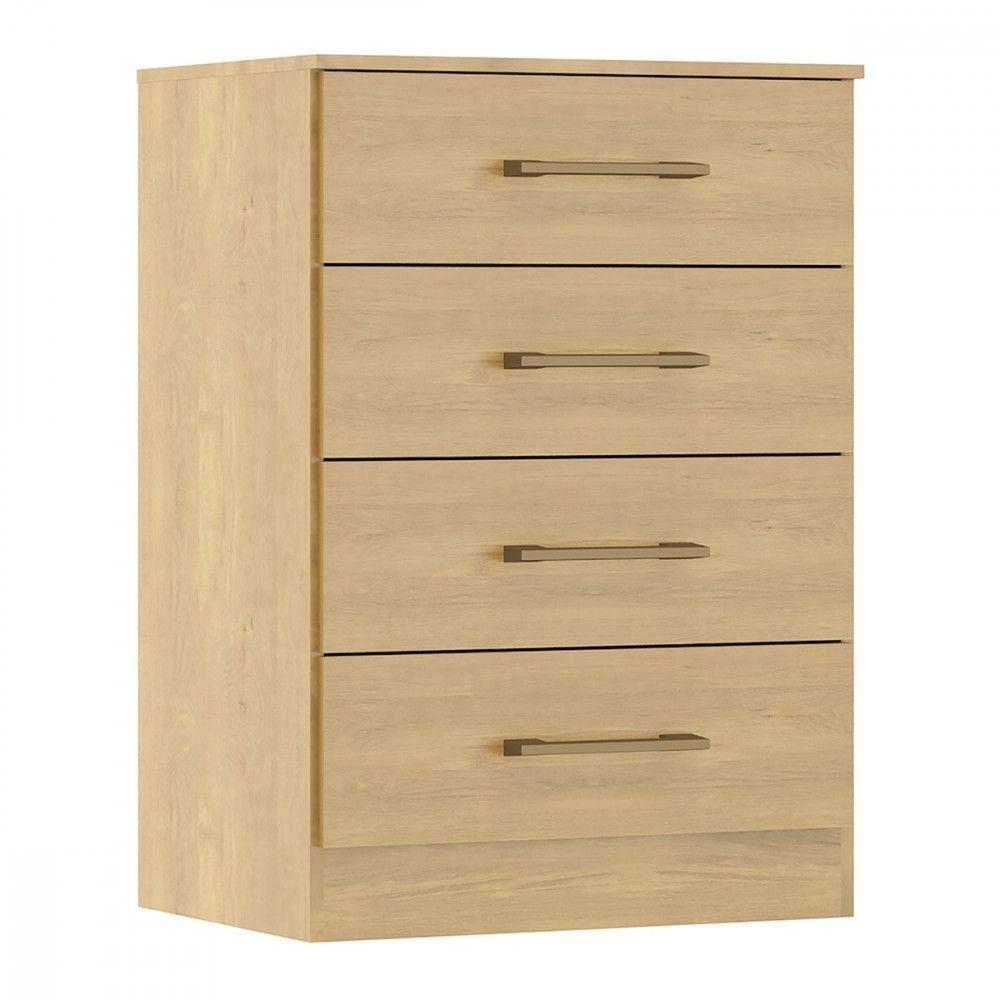 Armário Multiuso Com 4 Gavetas 55x93cm 2007 Mdp Menu Móveis Carvalho - 1