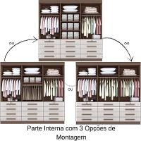 Guarda Roupa Mônaco Plus Castanho Off White 6 Portas 12 Gavetas D?doro - 2
