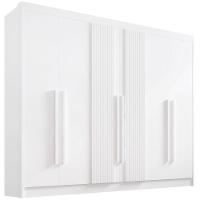 Guarda Roupa Athos Ripado Branco 6 Portas 7 Gavetas D?doro - 1