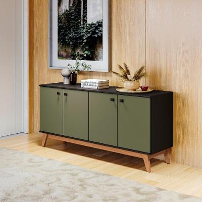 Aparador Kappesberg 4 Portas Preto Fosco-verde Frevo 156cm