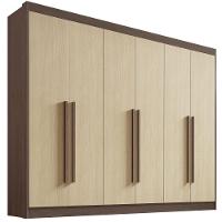 Guarda Roupa Athos Castanho Linho 6 Portas 7 Gavetas D?doro - 1