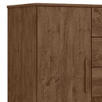 Comoda Venus 4 Gavetas 1 Porta Com Pes 98 Cm Castanho Wood Flex Moval - 6