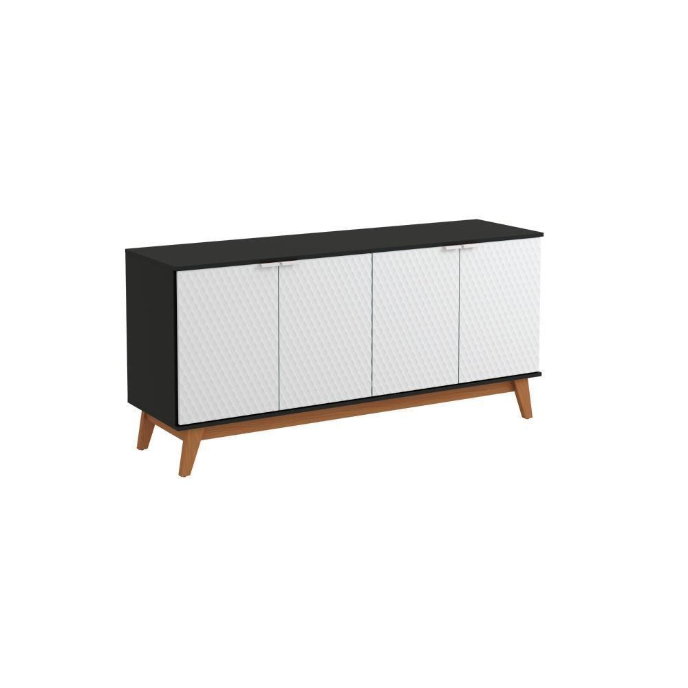Aparador Kappesberg 4 Portas 3d Preto Fosco-branco 180cm - 3