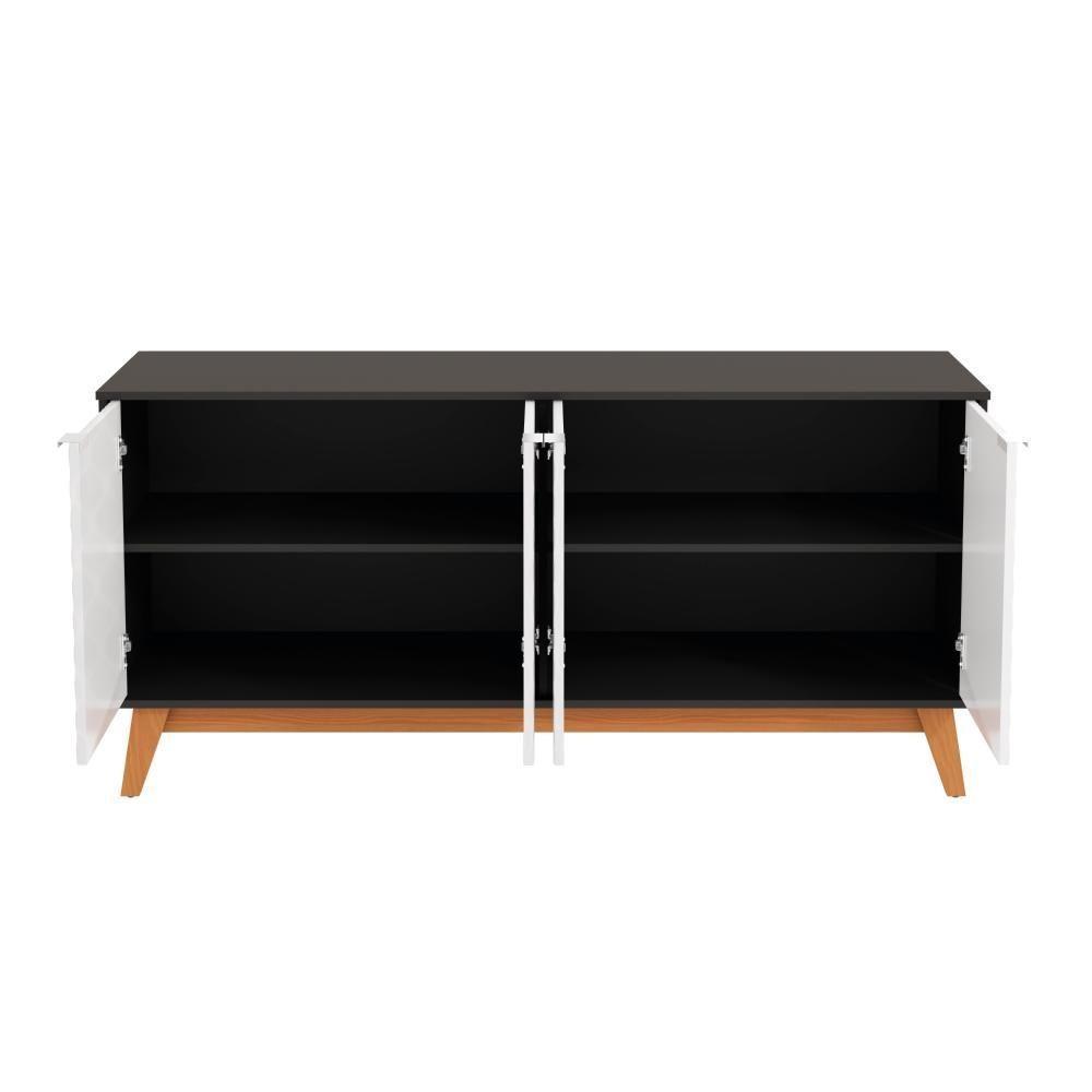 Aparador Kappesberg 4 Portas 3d Preto Fosco-branco 180cm - 7
