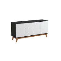Aparador Kappesberg 4 Portas 3d Preto Fosco-branco 180cm - 3