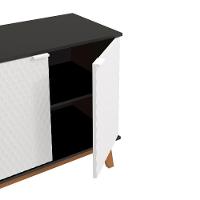 Aparador Kappesberg 4 Portas 3d Preto Fosco-branco 180cm - 5