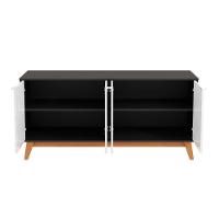 Aparador Kappesberg 4 Portas 3d Preto Fosco-branco 180cm - 7