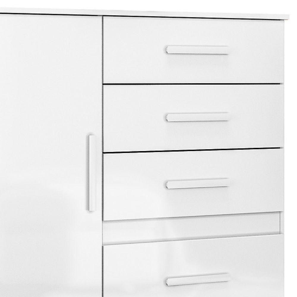 Comoda Venus 4 Gavetas 1 Porta Com Pes 98 Cm Branco Flex Moval Branco Flex - 6