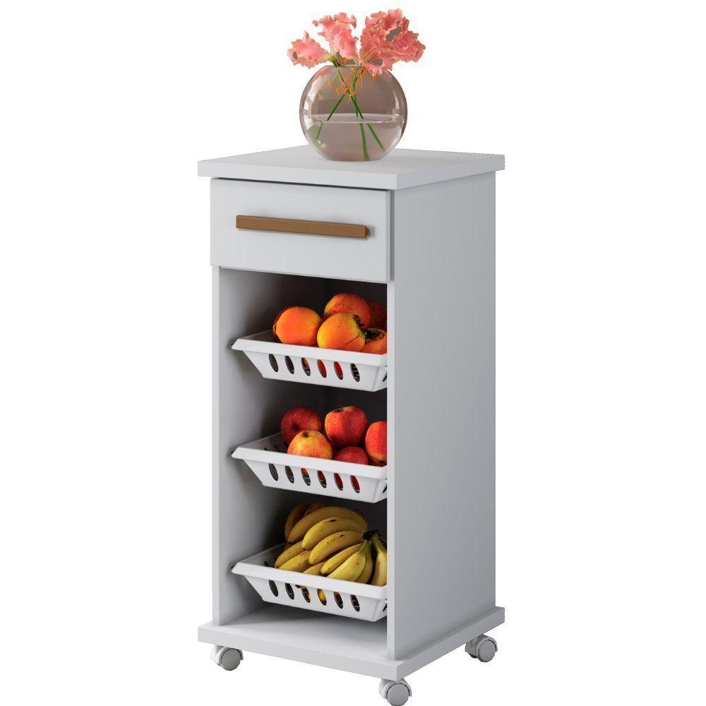 Fruteira Curitiba 1 Gaveta Branco Arte Móveis - 1