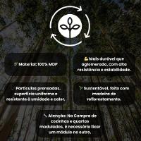 Armário De Cozinha Modulada Com Bancada Ilha 5pç Menu Móveis Preto - 8