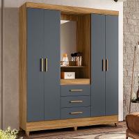 Guarda Roupa Casal Capela 4p 165 Cm Capri Freijo Cinza Moval - 2