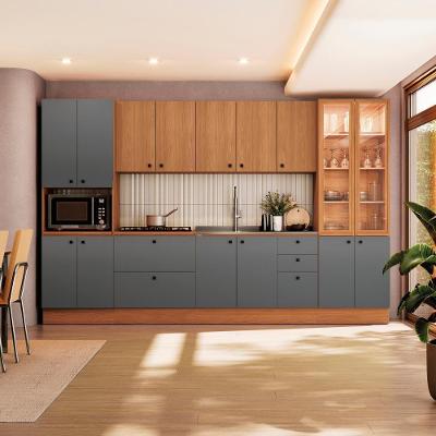 Cozinha Modulada Pixel Kappesberg 100% Mdp Canela-cinza Sagrado-canela 340cm