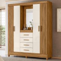 Guarda Roupa Casal Capela 4p 165 Cm Atenas Freijo Off White Moval - 2