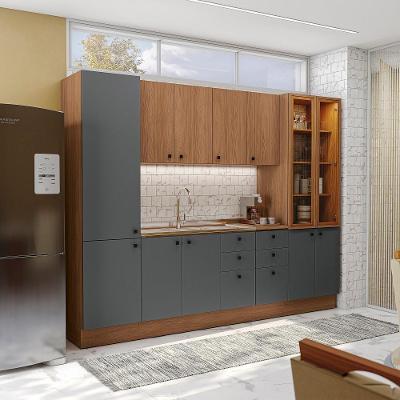 Cozinha Modulada Pixel Kappesberg 100% Mdp Canela-cinza Sagrado-canela 280cm