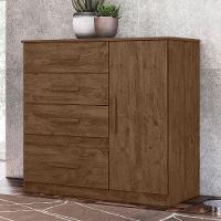 Comoda Venus 4 Gavetas 1 Porta 98 Cm Castanho Wood Flex Moval - 7