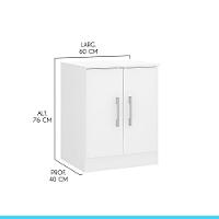 Armário Multiuso Pequeno 0723br 2 Portas 60x76cm Menu Móveis Branco