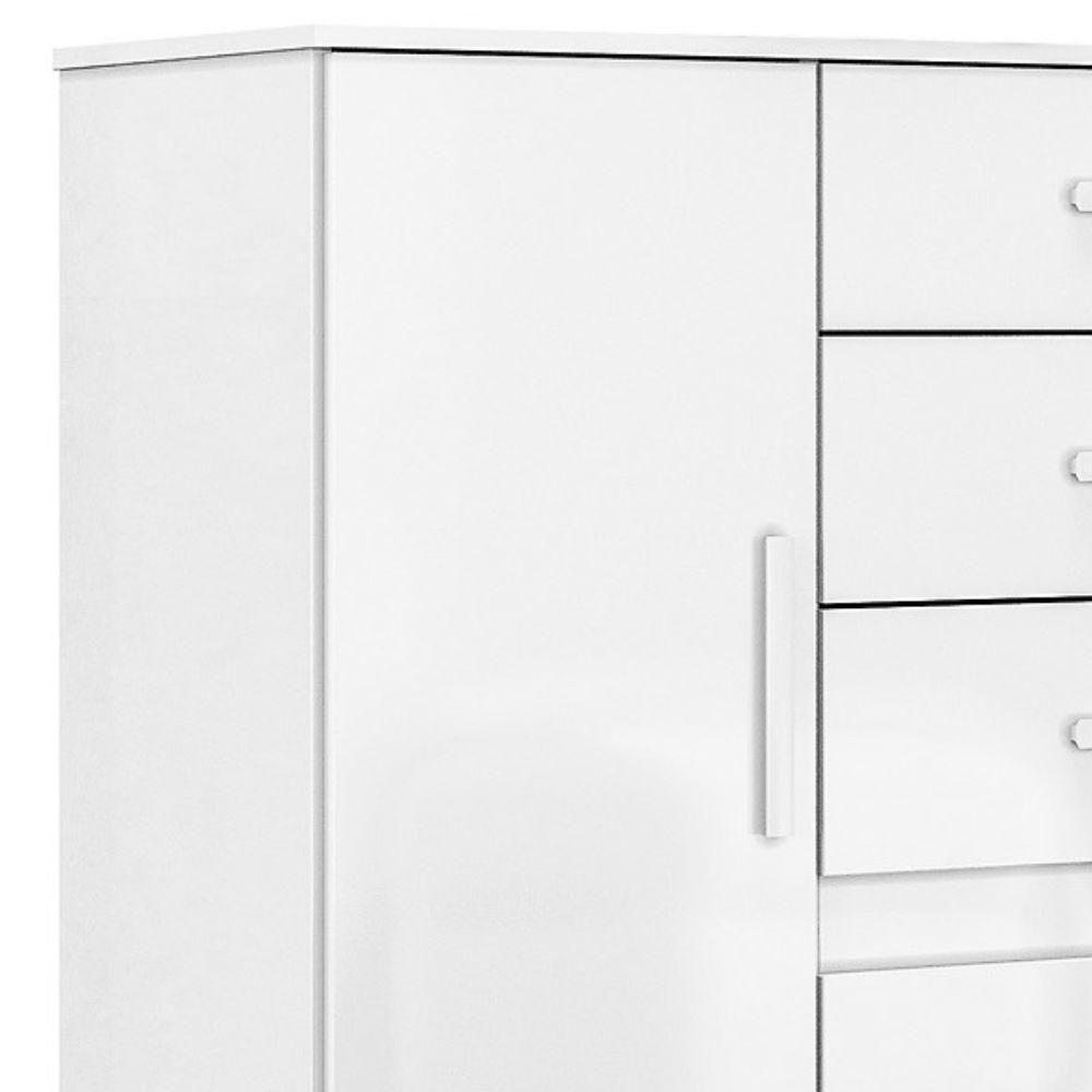 Comoda Venus 4 Gavetas 1 Porta 98 Cm Branco Flex Moval Branco Flex - 6