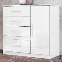 Comoda Venus 4 Gavetas 1 Porta 98 Cm Branco Flex Moval Branco Flex - 2