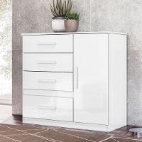 Comoda Venus 4 Gavetas 1 Porta 98 Cm Branco Flex Moval Branco Flex - 7