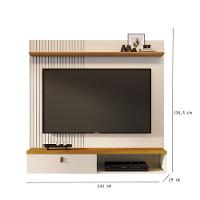 Estante Home Theater Suspenso íris Com Aparador Estoril Cinamomo Off White - Madetec - 3